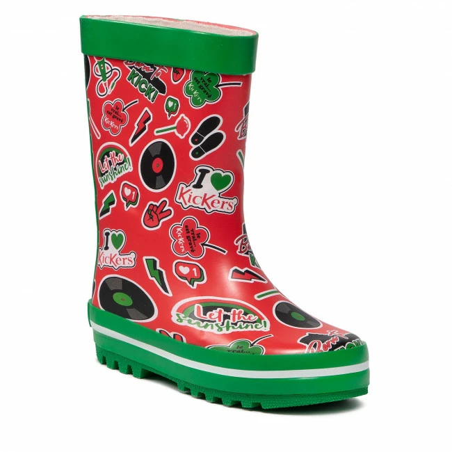 Wellingtons KICKERS - Kickrain 879940-30 Red Printed 41 Red 3 Wellingtons KICKERS - Kickrain 879940-30 Red Printed 41 Red
