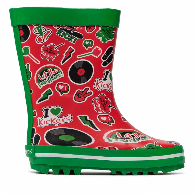 Wellingtons KICKERS - Kickrain 879940-30 Red Printed 41 Red 4 Wellingtons KICKERS - Kickrain 879940-30 Red Printed 41 Red - Image 2