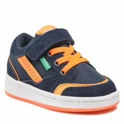 Velcro Trainers KICKERS - Bisckuit 858804-30 M Marine/Orange Navy Blue