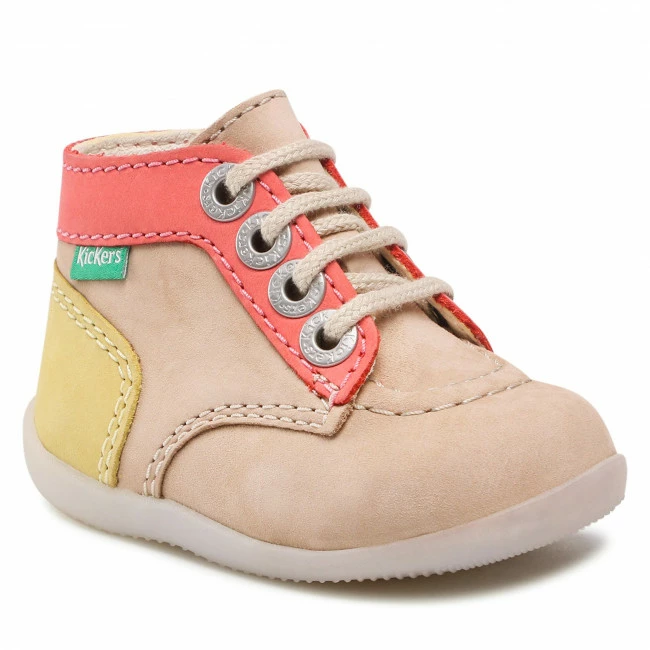 Boots KICKERS - Bonzip-2 879052-10 M Beige/ Rose Jaune 112 Beige 3 Boots KICKERS - Bonzip-2 879052-10 M Beige/ Rose Jaune 112 Beige
